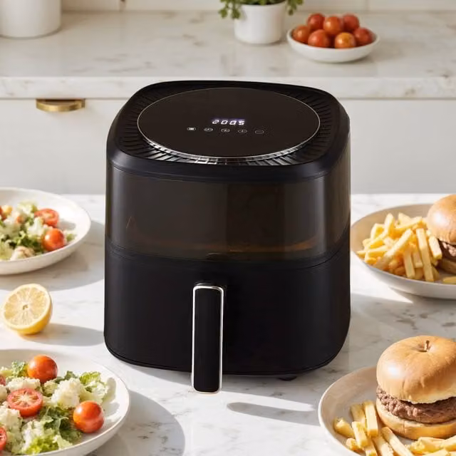 Living Star Black Hot Air Fryer with 1400W Power and Auto Shut-off Function