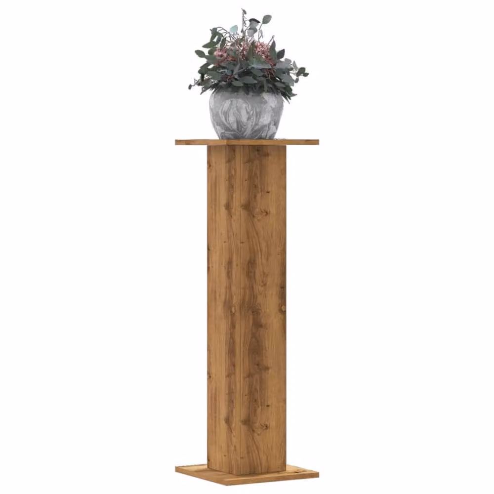 Berkfield Home Set of 2 Artisan Oak Plant Stands in Brown, W/D/H: 30 x 30 x 95 cm – 2