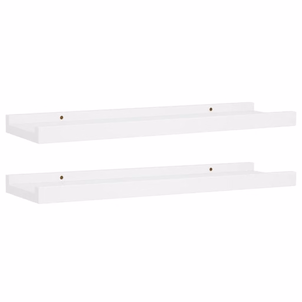 Berkfield Home Picture Frame Ledge Shelves, 2 Pack, White MDF, W: 40 cm, D: 9 cm, H: 3 cm – 2