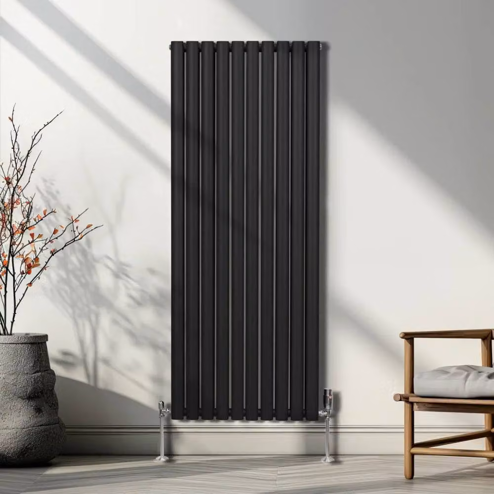 Monstershop Oval Column Steel Radiator in Black, H: 160 cm, W: 60 cm – 4