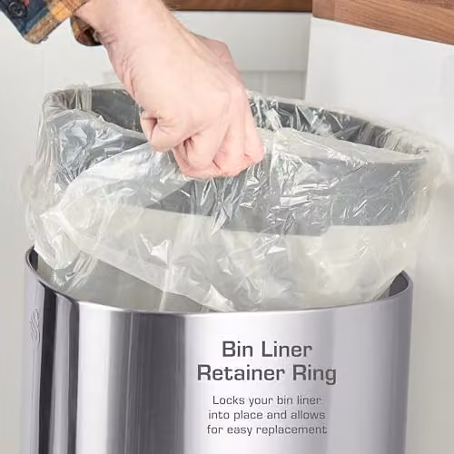 Swan 30L Stainless Steel Fingerprint Proof Touch Bin in Silver – 4