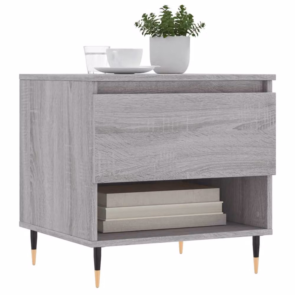 Berkfield Home Set of 2 Grey Sonoma Coffee Tables in Engineered Wood, W/D/H: 50 x 46 x 50 cm – 2