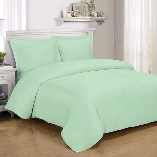 Home Sweet Home UK Microfibre Duvet Cover and Pillowcase Set in Blue or Green, Super King Size, Duvet: 200 x 200 cm, Pillowcases: 48 x 74 cm – 3