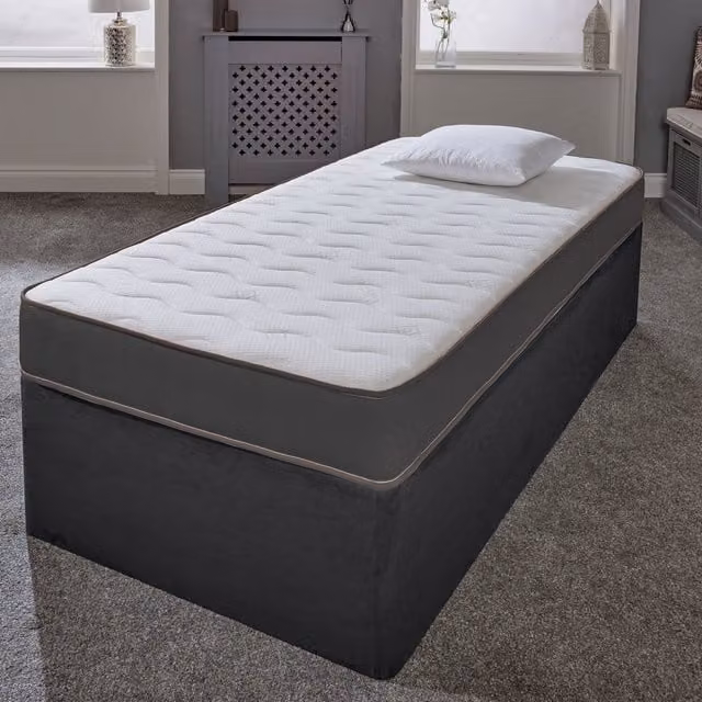 eXtreme Comfort Ltd Cooltouch Essentials Wave Hybrid Spring Mattress, White and Grey, W/D/H: 90 x 190 x 18 cm – 1