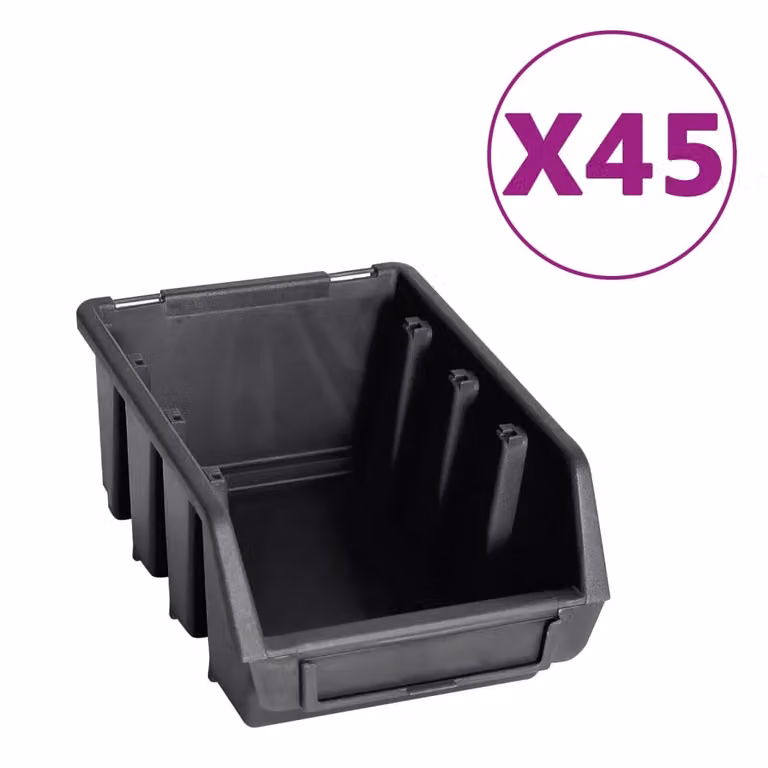 Berkfield Home 96 Piece Storage Bin Kit with Wall Panels in Red and Black