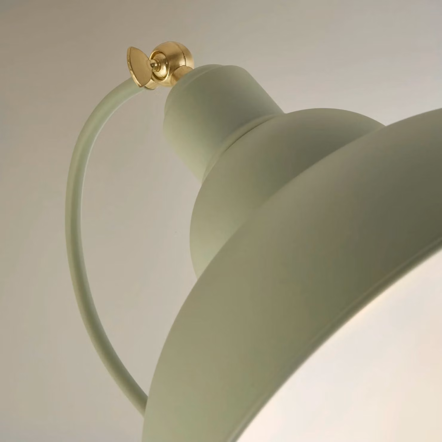 Lighting Collection Traditional Adjustable Arc Floor Lamp in Sage Green – 3
