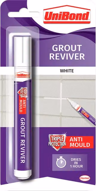 UniBond Ice White Grout Reviver Pen, White, 7 ml