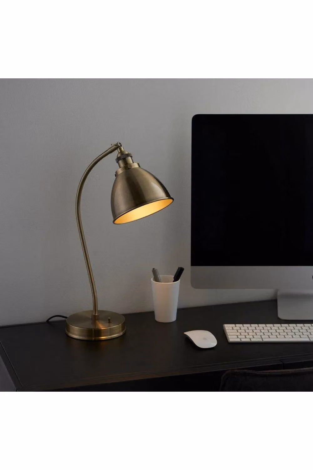 Netlighting Franklin Adjustable LED Task Table Lamp in Gold and Antique Brass – 2