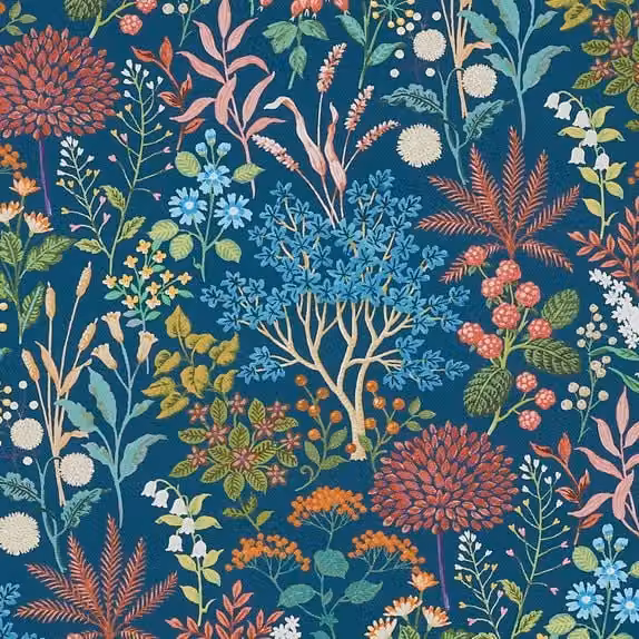 Prestigious Textiles Story Fabric in Midnite Blue