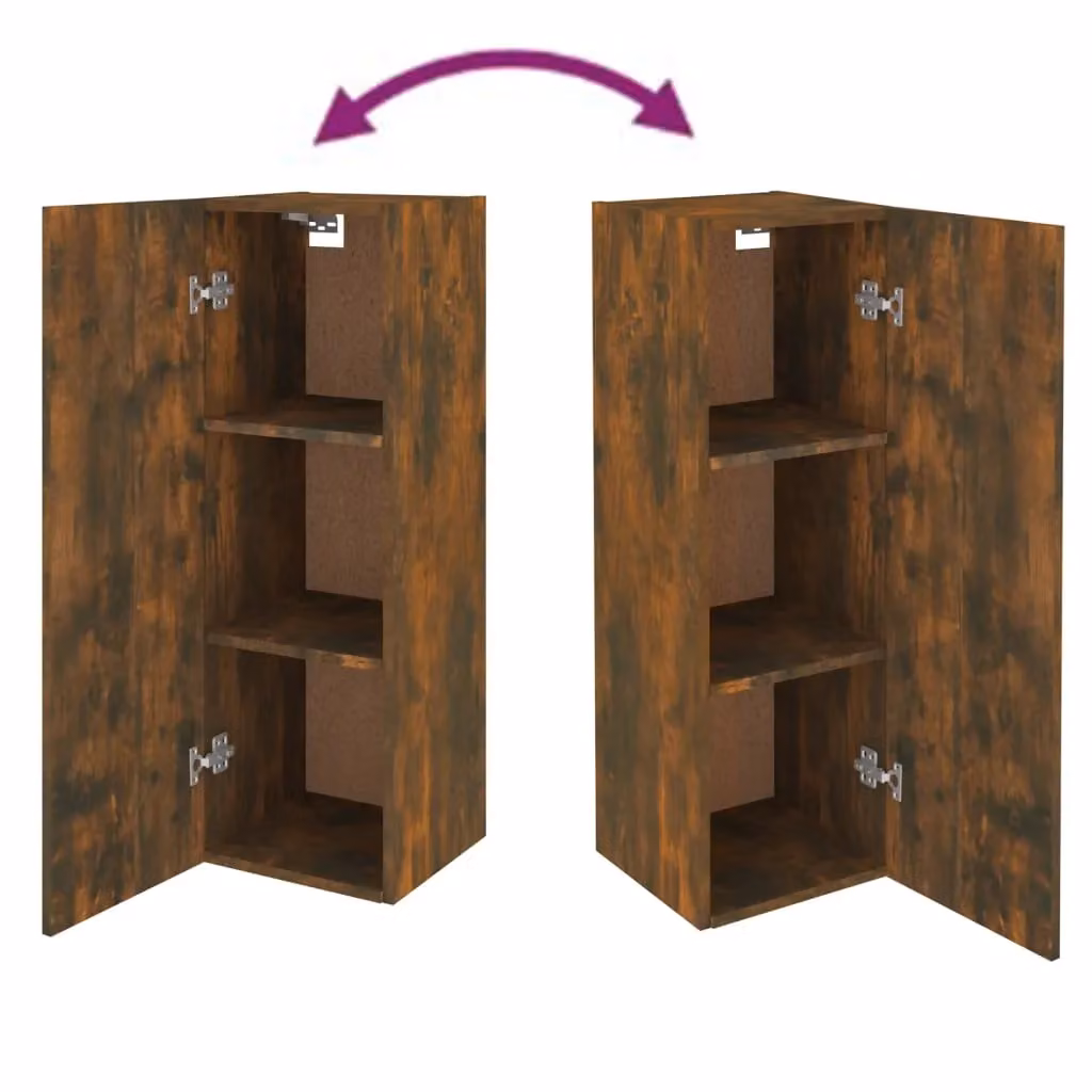 Berkfield Home Modern Smoked Oak TV Cabinet in Brown, W/D/H: 30.5 x 30 x 90 cm – 3