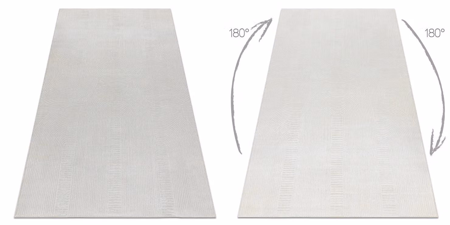 RugsX Balance Rectangular Rug in Yellow and White with High-Low Effect, W: 80 cm, L: 150 cm