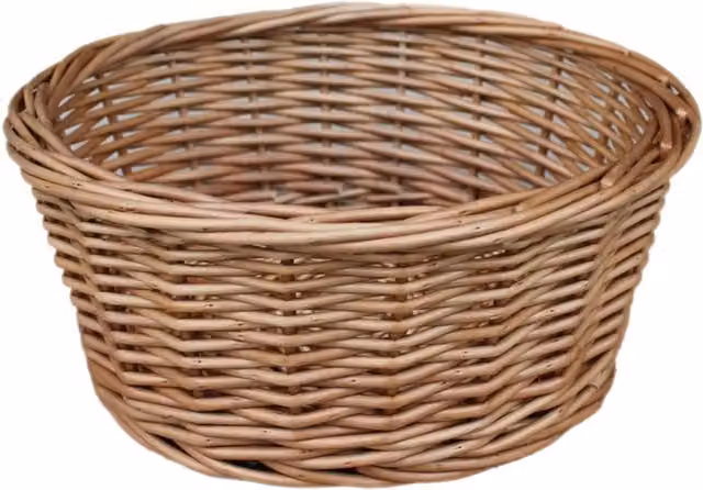 Red Hamper Round Wicker Tray in Brown