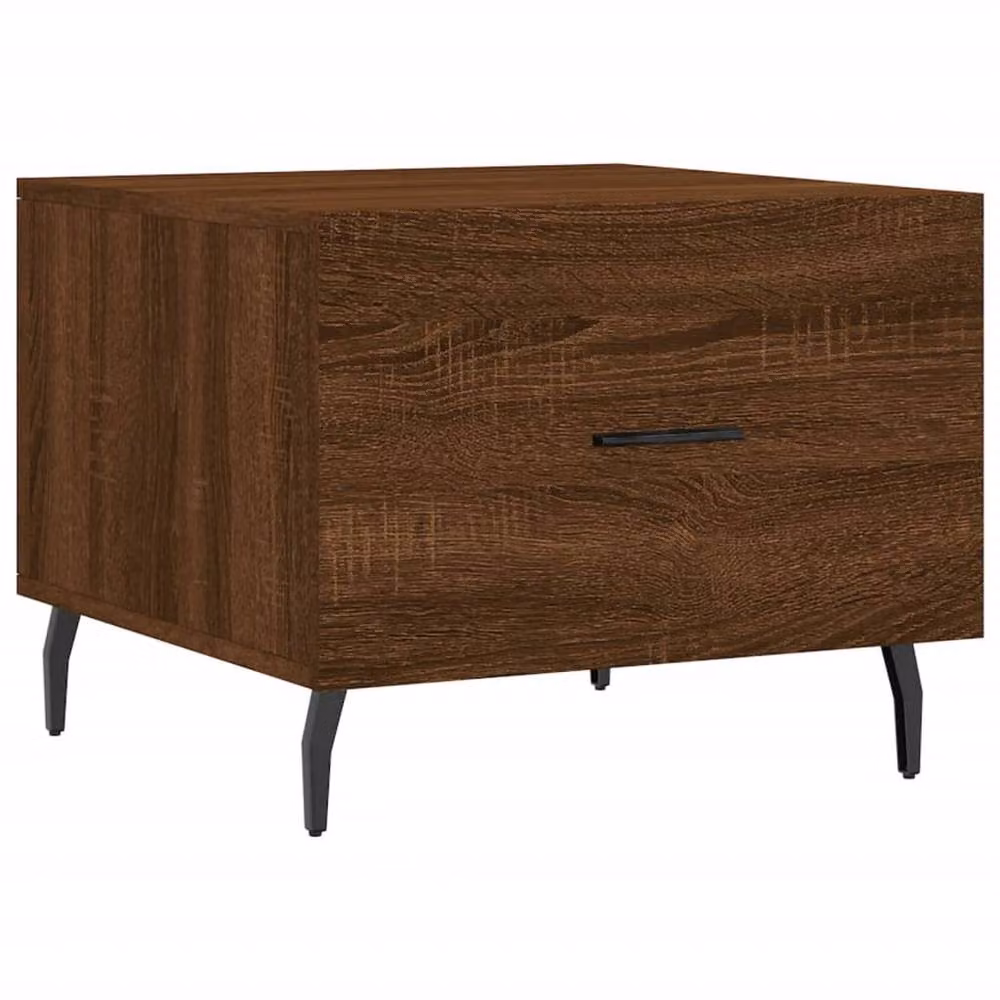 Berkfield Home Set of 2 Modern Square Coffee Tables in Brown Oak, W/D/H: 50 x 50 x 40 cm – 4