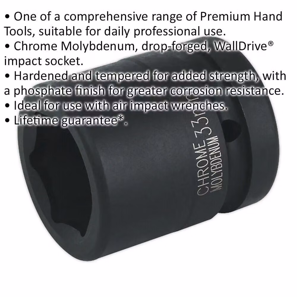 Loops 33mm Forged Chromoly Impact Socket with 1 Inch Square Drive – 2