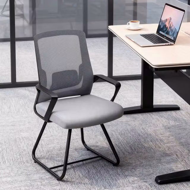 EONLION Anthracite Grey Fabric Conference Chair for Home and Office
