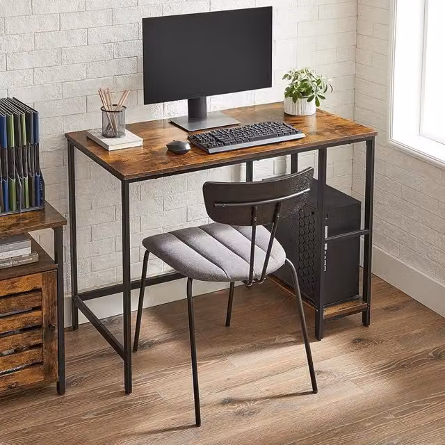 VASAGLE Industrial Computer Desk in Brown