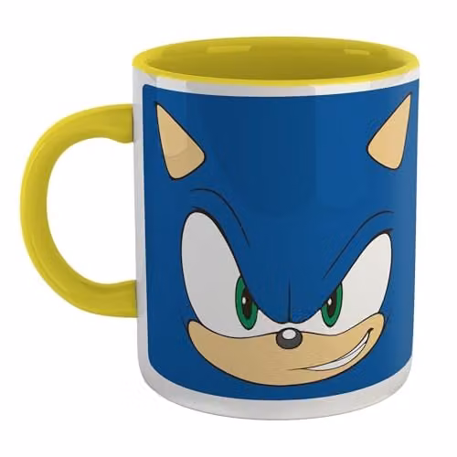 Zavvi Sonic The Hedgehog Sonic Face Ceramic Mug in Yellow and Multicolour