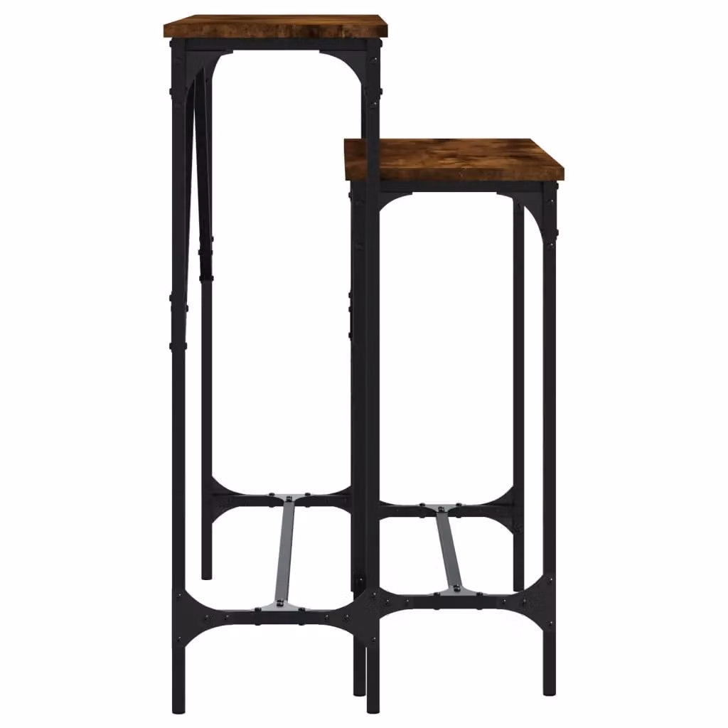 Berkfield Home Set of 2 Smoked Oak Console Tables in Brown – 4
