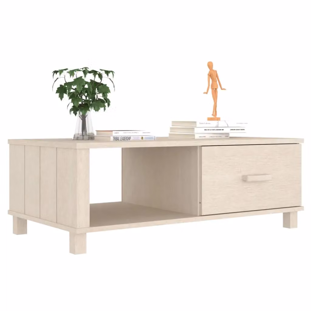 Berkfield Home HAMAR Coffee Table in Honey Brown Solid Pine Wood, W/D/H: 100 x 55 x 35 cm – 2