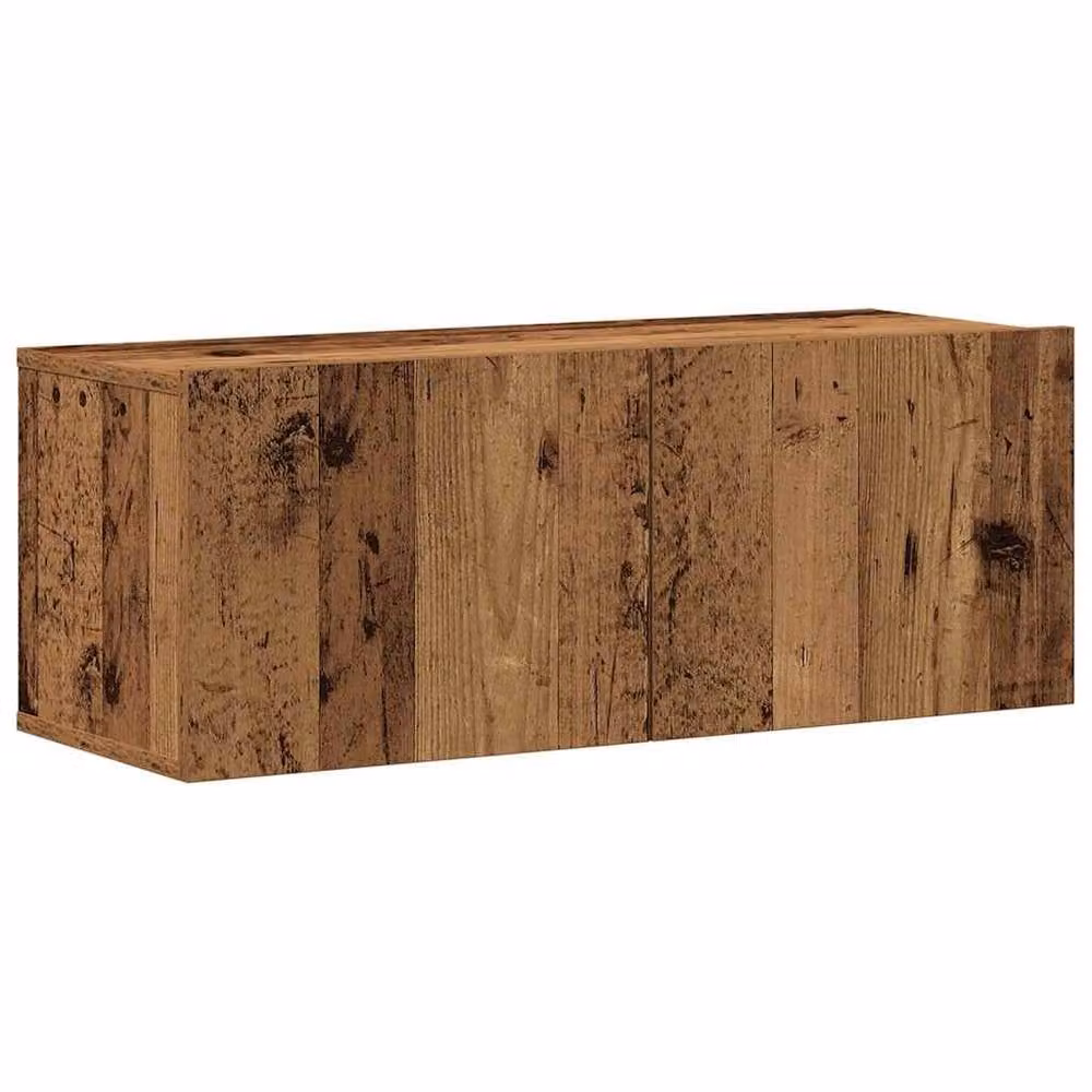 Berkfield Home Set of 4 Wall Mounted TV Cabinets in Brown Old Wood Engineered Wood – 4