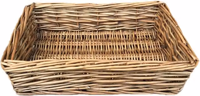 Red Hamper Antique Brown Rectangular Wicker and Rattan Tray, Height: 21 cm