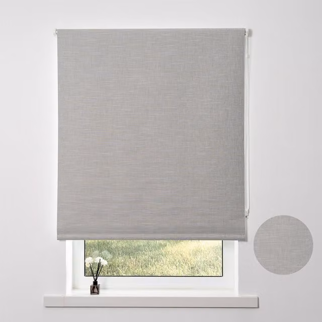 Divante Blackout Textured Textile Blind in Grey, Width: 60 cm