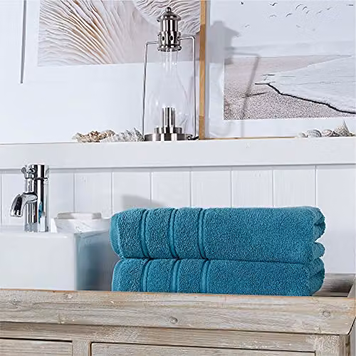Christy Antalya 6 Piece Luxury Turkish Cotton Towel Set in Blue Petrol, 600GSM – 2