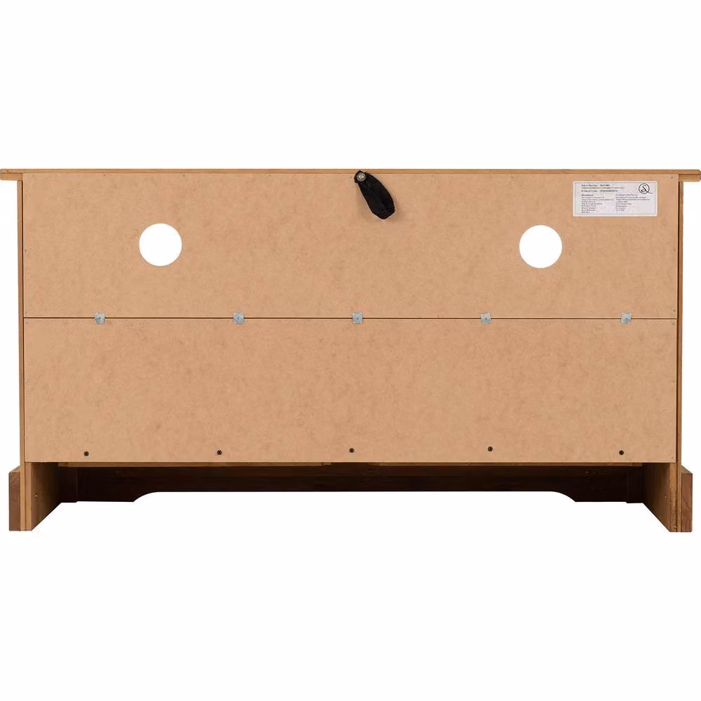 Seconique Corona Essentials 2 Drawer TV Unit in Distressed Waxed Pine Brown and Black – 4