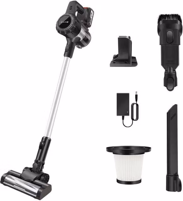 PAWNORA Bagless Vacuum Cleaner Kit with Spare Battery in Black – 1