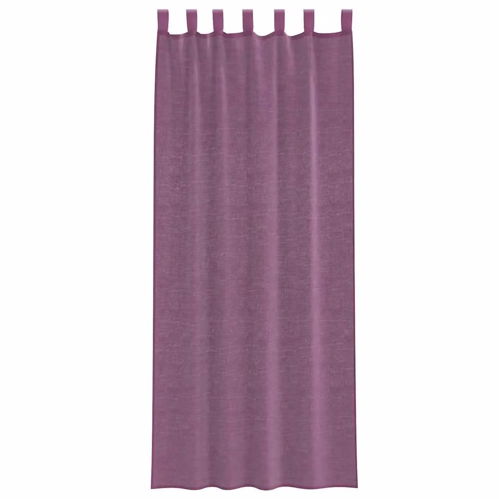 Berkfield Home Purple Voile Fabric Panel Curtains with Tabs, 2 Pack, W: 140 cm, H: 260 cm – 3