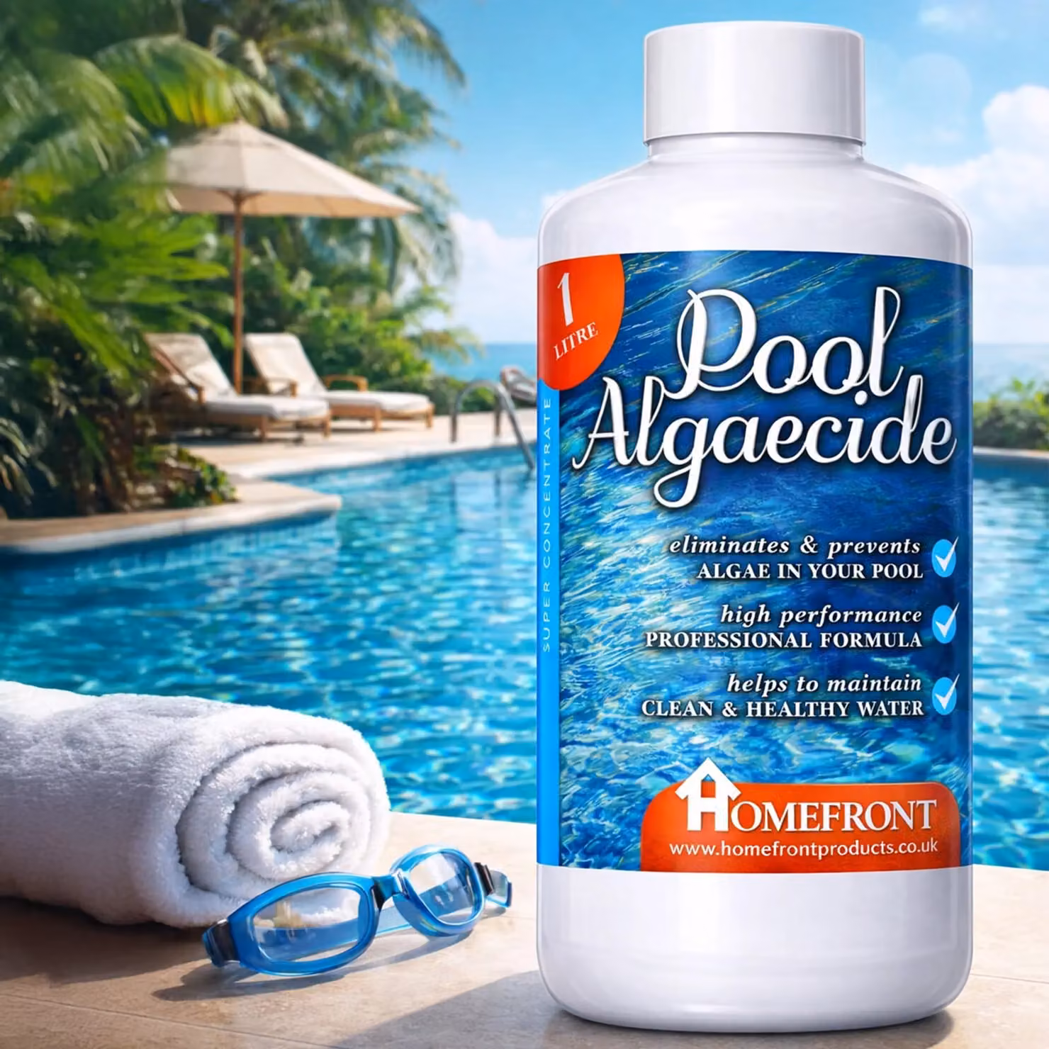 Homefront Pool Algaecide Liquid for Pools, Hot Tubs and Spas, 2 l – 2