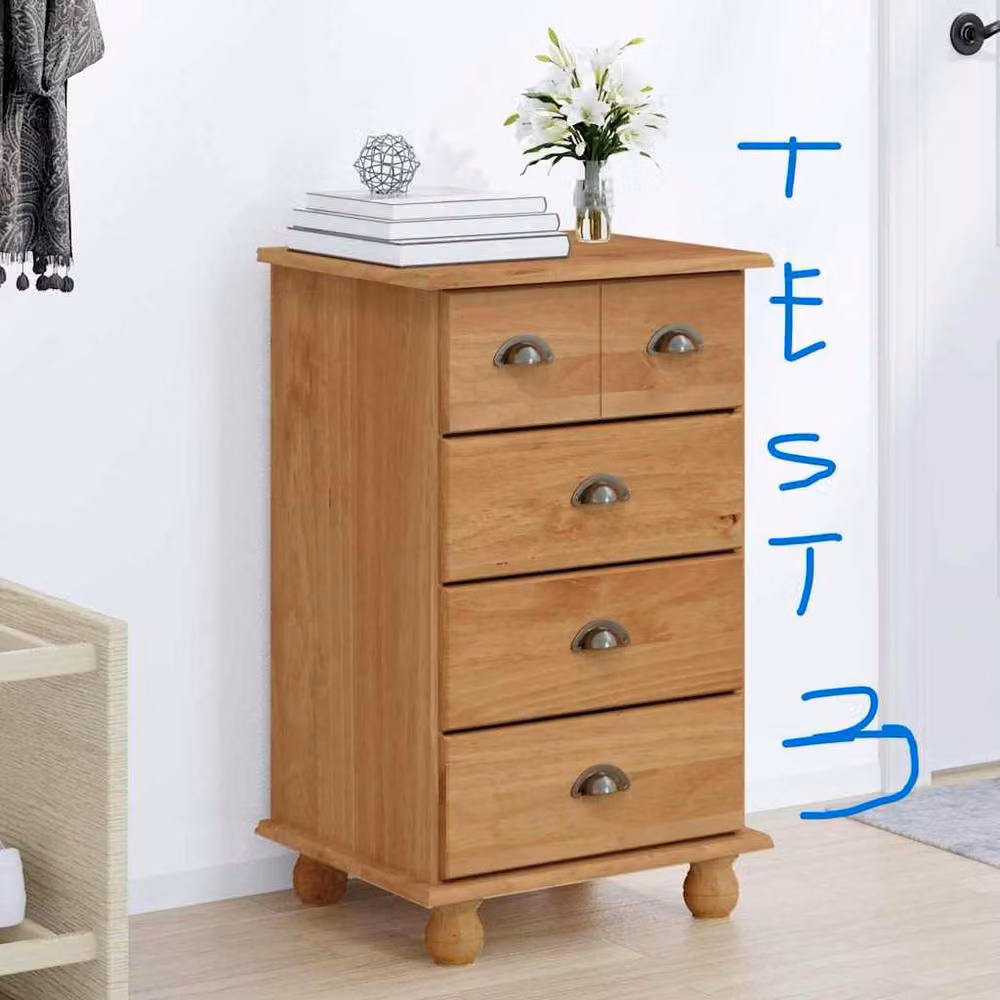 Berkfield Home ASKIM Chest of Drawers in Honey Brown Solid Wood Pine, W/D/H: 45.8 x 40 x 79 cm – 2