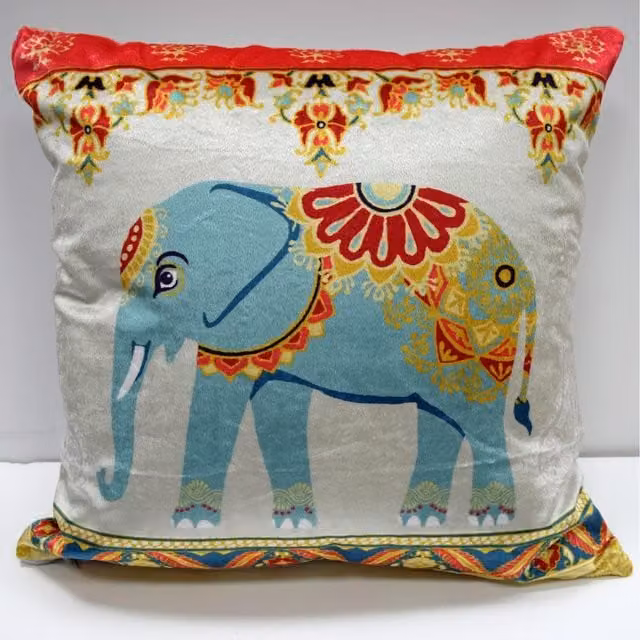 Rapport Home Floral Ethnic Square Cushion Cover, Red and Multicolour, W/D/H: 45 x 45 x 45 cm