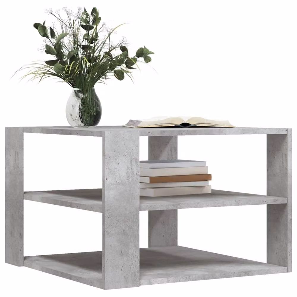 Berkfield Home Square Coffee Table in Concrete Grey, W/D/H: 59.5 x 59.5 x 40 cm – 3