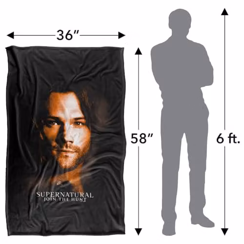 LOGOVISION Supernatural Sam Winchester Portrait Super Soft Fleece Throw Blanket, Multicolour, W: 91.44 cm, L: 147 cm – 4