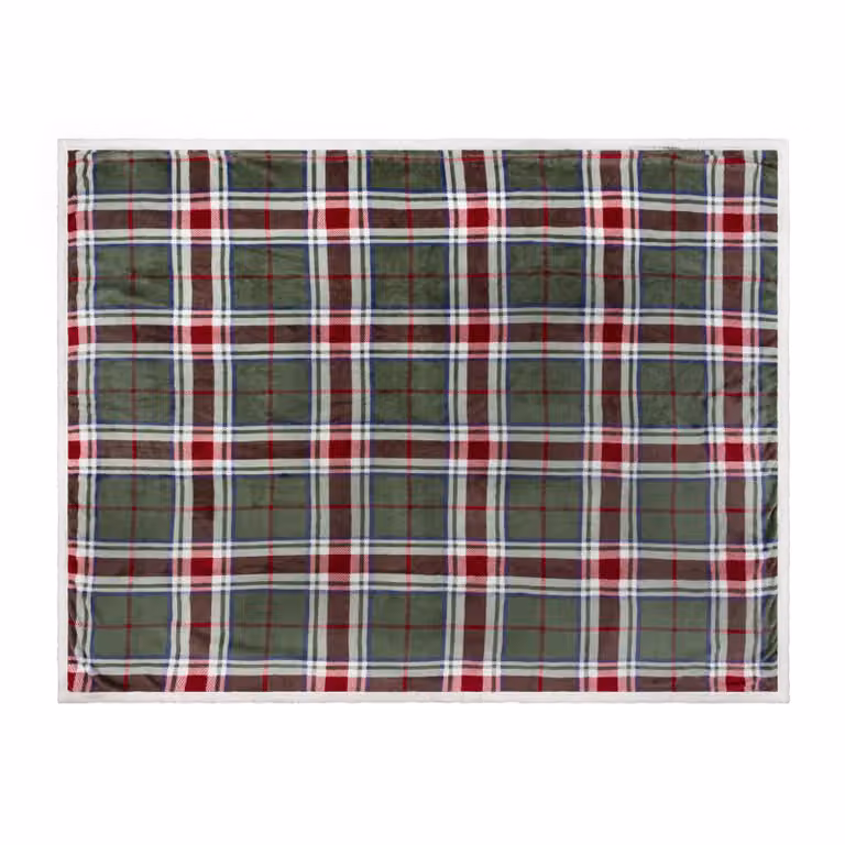 Wylder Nature Braemar Sherpa Tartan Fleece Throw, Multicolour, W: 140 cm, L: 180 cm