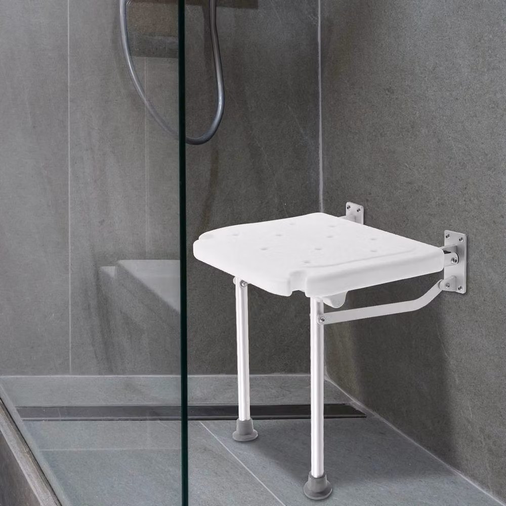 Ventryn Wall Mounted Folding Shower Seat in White – 2