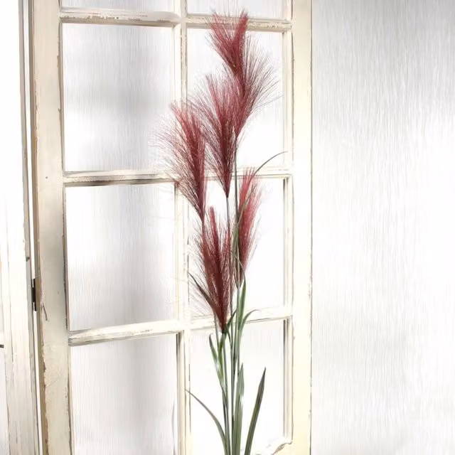 KDMD Red Dried Pampas Grass for Wedding and Boho Floral Decor