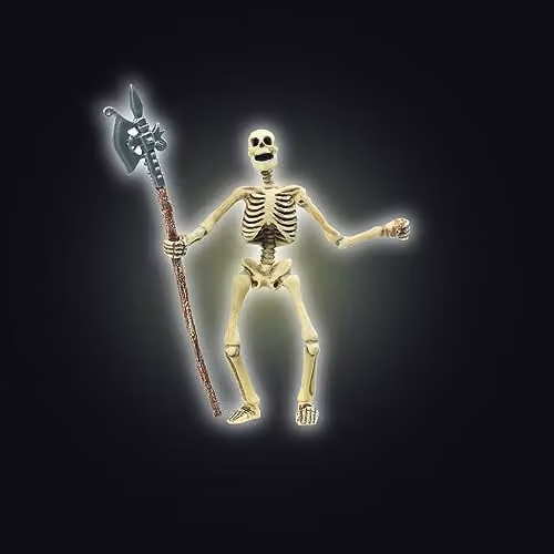 Papo Realistic Glow-in-the-Dark Skeleton Figure from the Fantasy & Medieval Collection in White and Multicolour