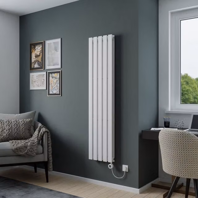 Agadon Lola Duplex Electric Designer Panel Radiator in White, W: 160 cm, H: 37.2 cm – 1