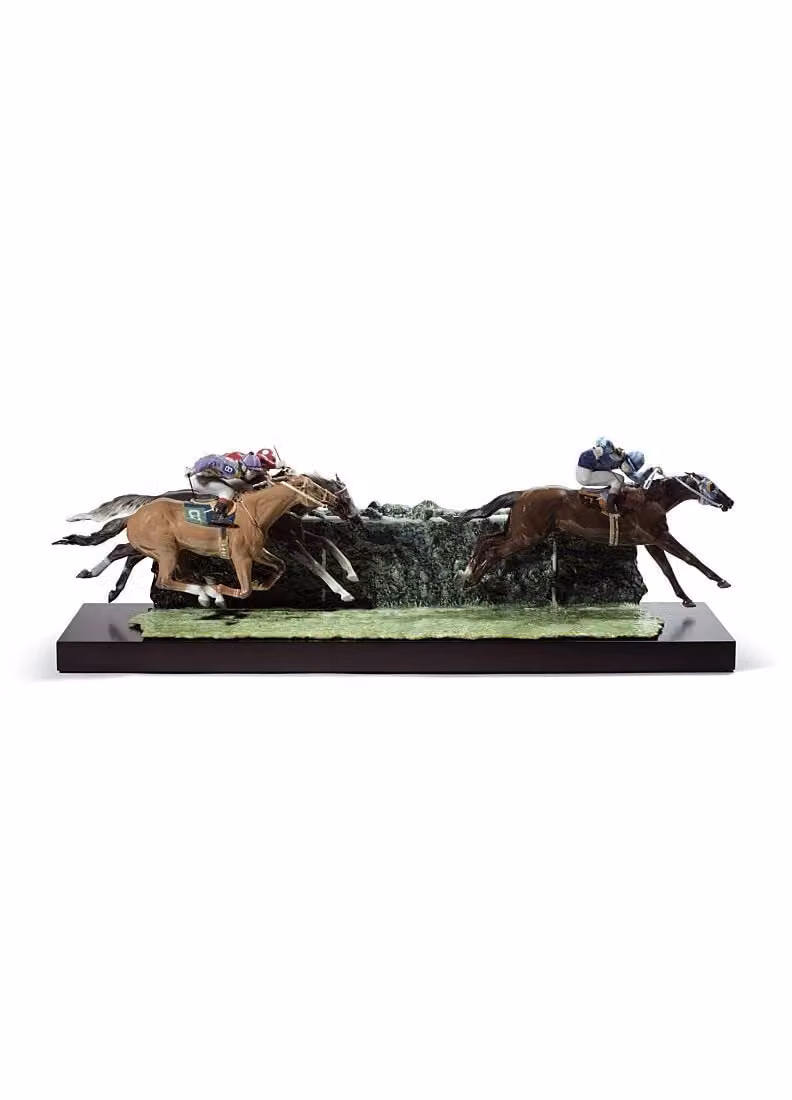 Lladró At The Derby Horses Limited Edition Multicolour Porcelain Sculpture