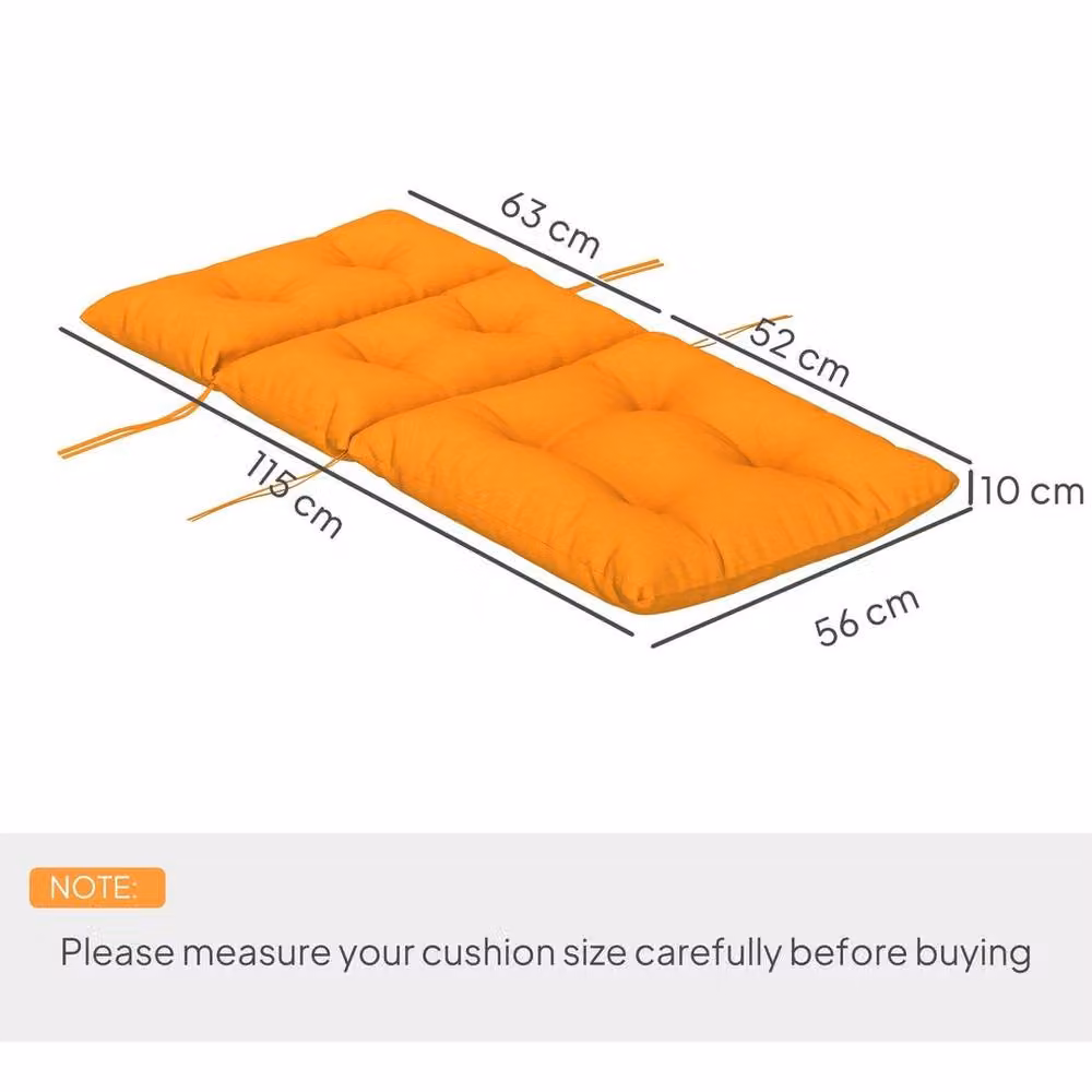 EONLION Orange Rocking Chair Cushion, W: 120 cm, D: 90 cm – 2