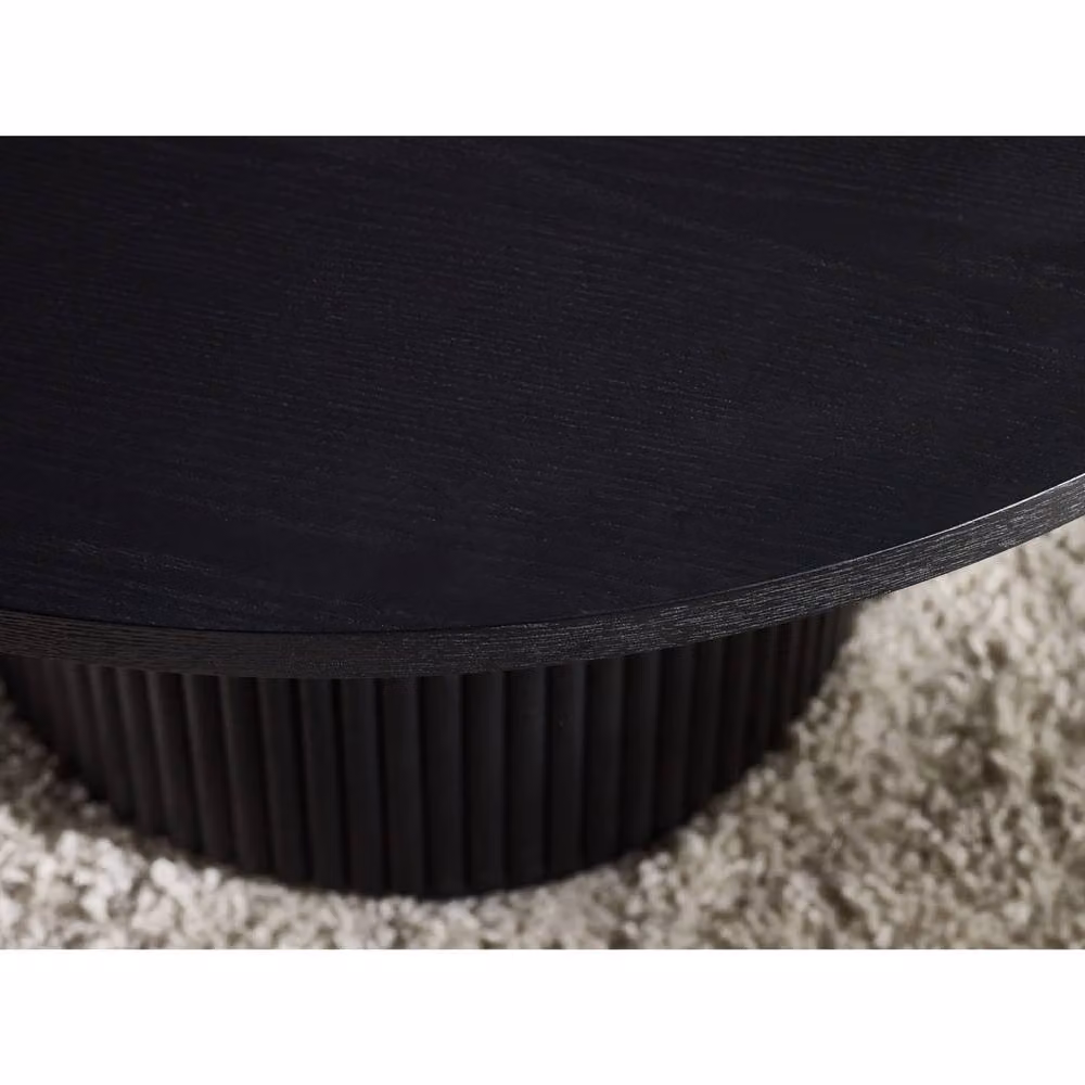 Cheshire Lauriston Fluted Round Coffee Table in Black Ash – 5