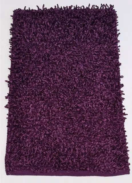 Rapport Home Oxford Shaggy Polycotton Super Absorbent Rug, Purple, W: 88 cm, D: 55 cm