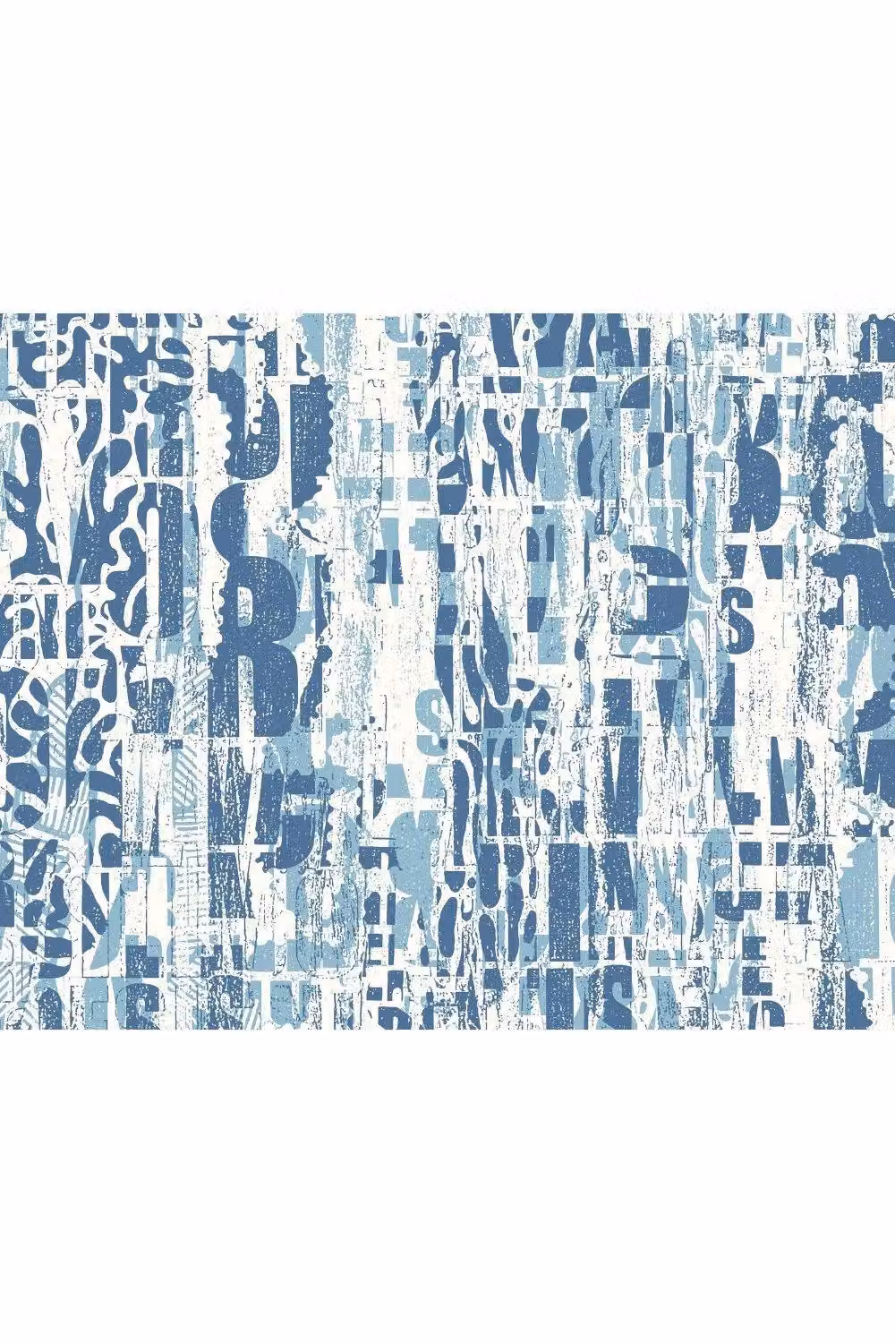 Origin Murals Letterpress Graffiti Wall Mural in Blue, W: 300 cm, H: 240 cm – 2