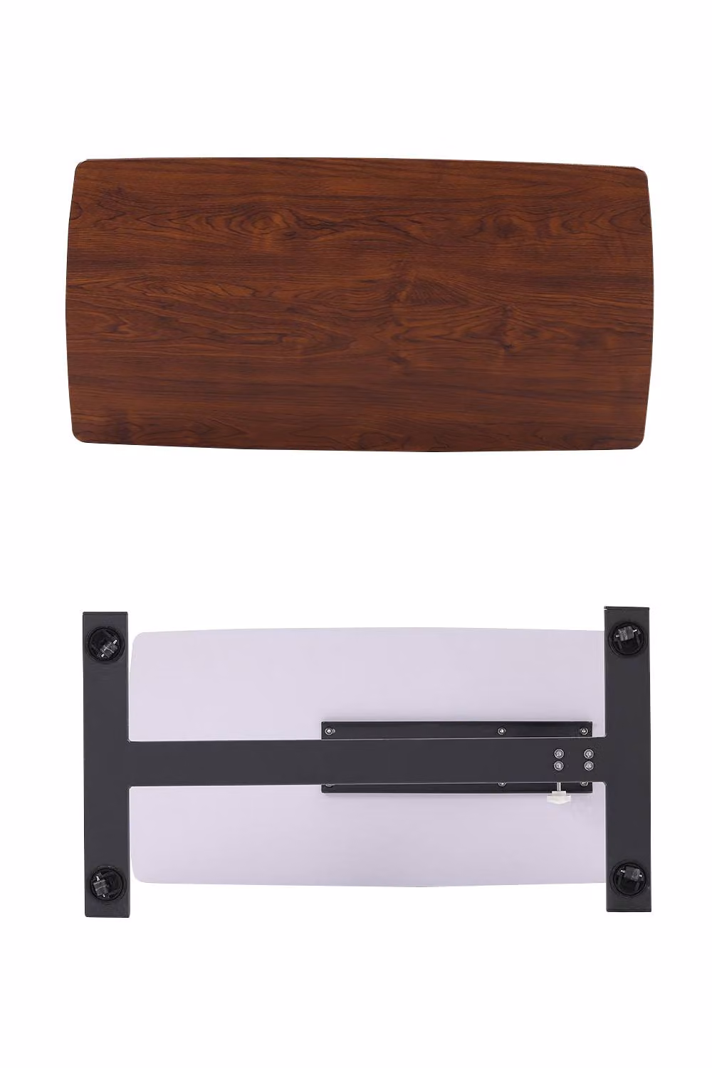 H&O Direct C-shaped Height-Adjustable Portable Overbed Desk in Walnut – 4