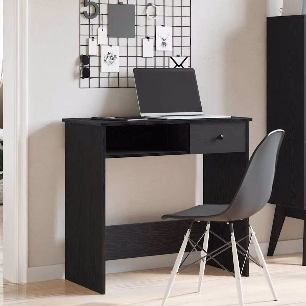 Berkfield Home Black Modern Writing Desk in Engineered Wood W/D/H: 80 x 40 x 75 cm – 3