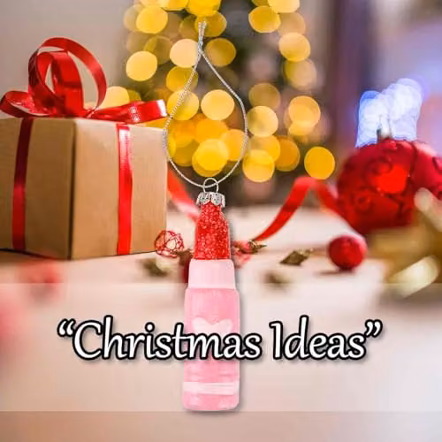 VFM e-Store Pink Lipstick Christmas Tree Hanging Ornament, H 11.5 x W 2.6 x D 2.6 cm – 5