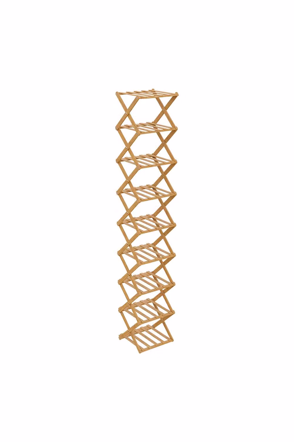 ExtraStar 9 Tier Bamboo Folding Shoe Rack in Brown – 2