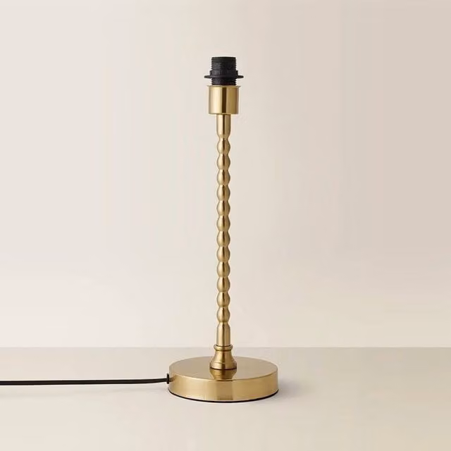 FORGEVIO Modern Metal Table Lamp Base in Brushed Gold/Brass with E14 Socket